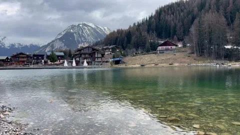 Le Praz village in Courchevel when in spring Stock Footage 337154540