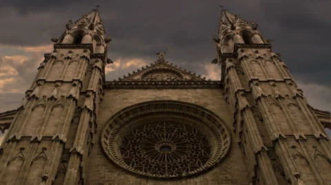 Le seu Cathedral in Palma de Mallorca, Spain time lapse Stock-Footage 31824556