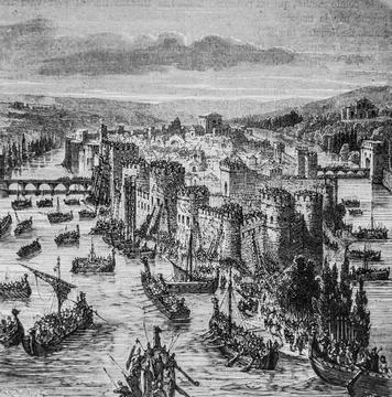 Le siege de paris par les normands814-843, histoire populaire de frrance par Ilustración de archivo
