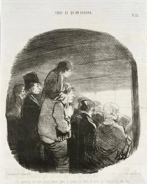 Le Spectacle est une chose bonne pour le peuple de Paris.... Honor Daumier .. Stock-Illustration