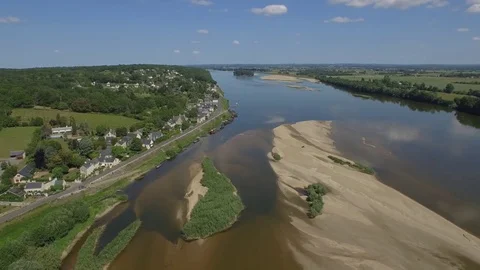 Le Thoureil seen by drone Stock Footage