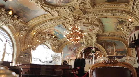 Le Train Bleu Restaurant, Gare de Lyon, Paris, France, Europe Stock Footage 44263917