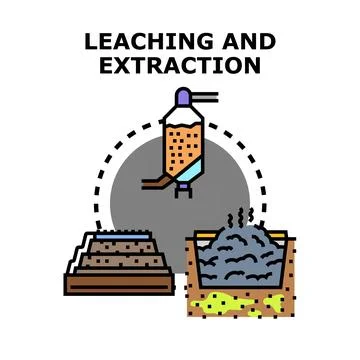 Leaching and extraction process for mineral and resource recovery Stock Illustration