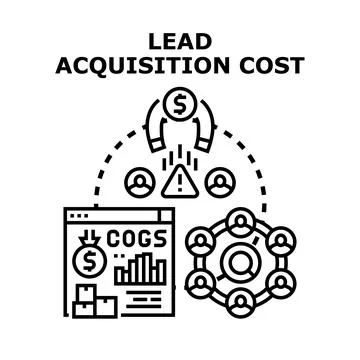 Lead acquisition cost optimizing strategies concept Stock Illustration