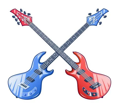 Lead and electric guitar. Vector illustration. Stock Illustration