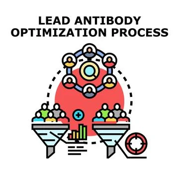 Lead antibody optimization process in biotechnology research Illustrazione stock