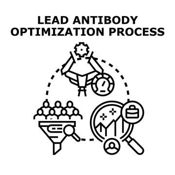 Lead antibody optimization process for medical research Illustrazione stock