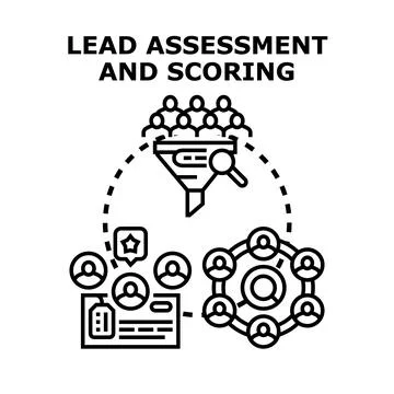 Lead assessment and scoring business process concept Stock Illustration