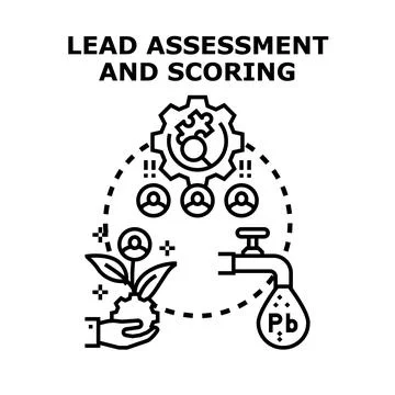 Lead assessment and scoring process for business success Ilustración de archivo