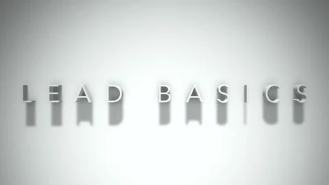Lead basics 3D title animation with shadows on a white background Stock Footage 297040580