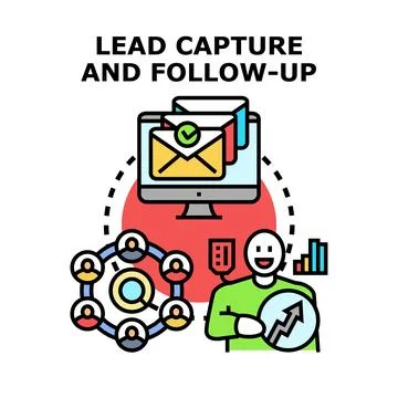 Lead capture and follow up strategy for business growth Illustrazione stock