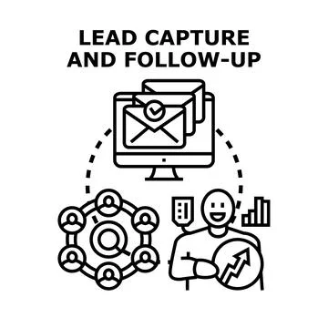 Lead capture and follow up strategy for business growth Stock Illustration