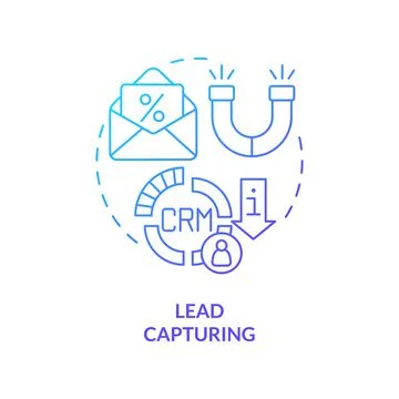 Lead capture blue gradient concept icon Stockillustratie