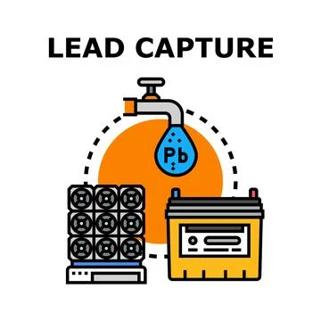 Lead capture process connecting marketing and chemistry concepts Stock Illustration