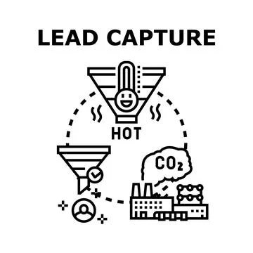 Lead capture process generating interested customer prospects Stock Illustration