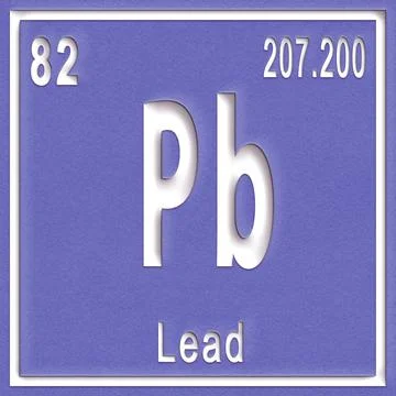 Lead chemical element, Sign with atomic number and atomic weight Illustrazione stock