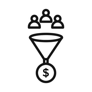 Lead conversion icon Black line art vector 스톡 일러스트