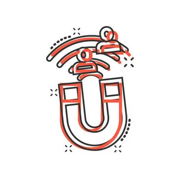 Lead conversion icon in comic style. Attract cartoon vector illustration on w Illustrazione stock