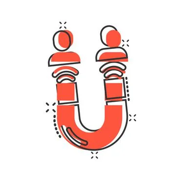 Lead conversion icon in comic style. Attract cartoon vector illustration on w イラスト素材