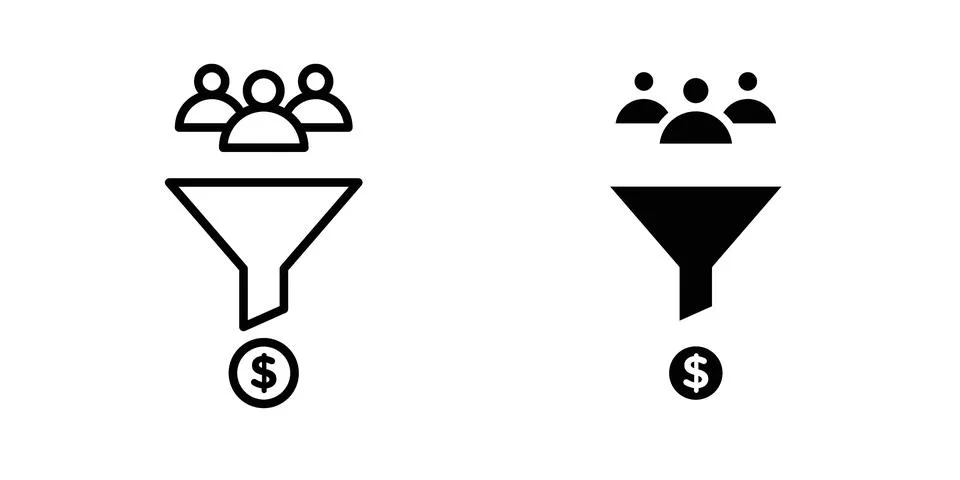 Lead conversion icon for design projects and web UI Stock Illustration