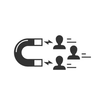 Lead conversion icon in flat style. Attract vector illustration on white isol Illustrazione stock