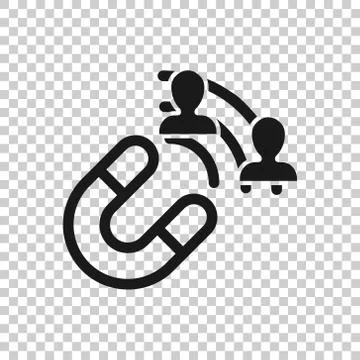 Lead conversion icon in flat style. Attract vector illustration on white isol Stock Illustration