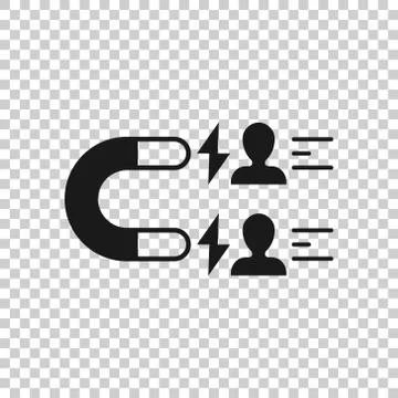 Lead conversion icon in flat style. Attract vector illustration on white isol 스톡 일러스트