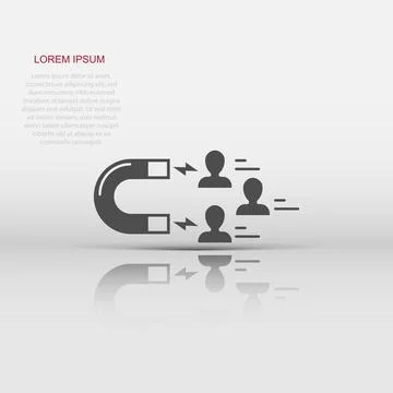 Lead conversion icon in flat style. Attract vector illustration on white is.. Stock Illustration