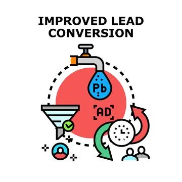 Lead conversion improving digital marketing strategy Stock Illustration