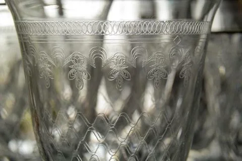 Lead crystal with engravings Foto stock