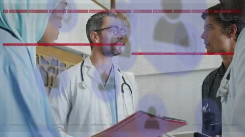 Lead doctor holding pink folder starting briefing reviewing patient data, Stock Footage 330379423