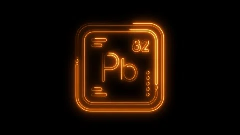 Lead element periodic table glowing neon style abstract illustration Video stock 308459672