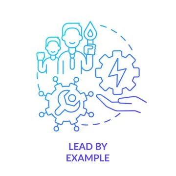 Lead by example blue gradient concept icon Illustrazione stock