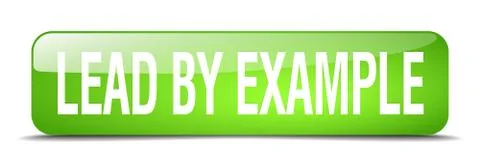 Lead by example green square 3d realistic isolated web button Stockillustratie