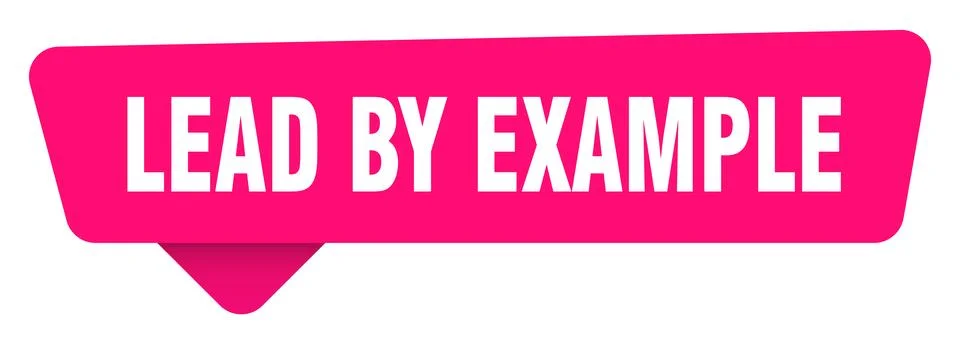 Lead by example magenta sticker isolated on transpatent background. lead by.. Stock Illustration