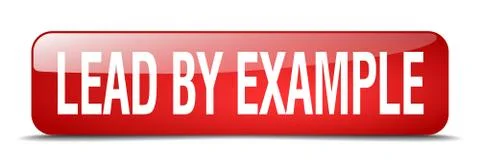 Lead by example red square 3d realistic isolated web button Stockillustratie