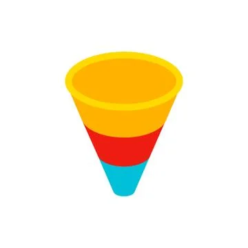 Lead Funnel Isometric Object Stock Illustration