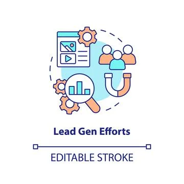 Lead gen efforts concept icon Stock Illustration