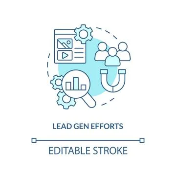 Lead gen efforts turquoise concept icon Stock Illustration