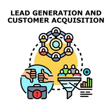 Lead generation and customer acquisition strategy development process Stock Illustration