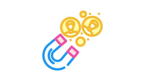 Lead generation business process color icon animation Stock Footage 327262643