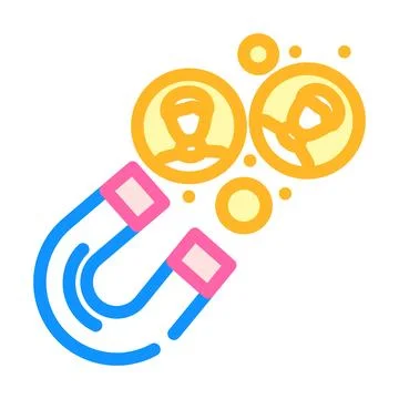 Lead generation business process color icon vector illustration イラスト素材