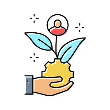 Lead generation business process color icon vector illustration イラスト素材