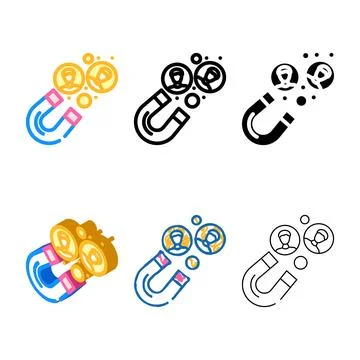 Lead generation business process color icon vector forms 스톡 일러스트