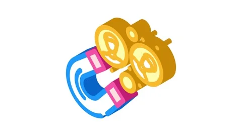 Lead generation business process isometric icon animation Stock Footage 327284164