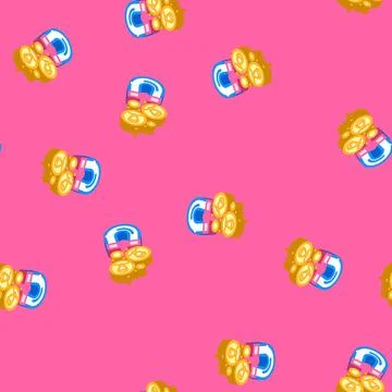 Lead generation business process isometric icon seamless pattern イラスト素材