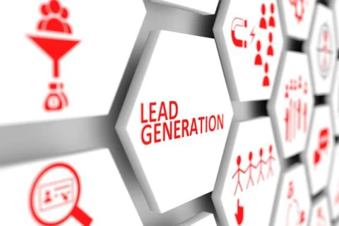 Lead generation concept cell blurred background 3d illustration Stock Illustration