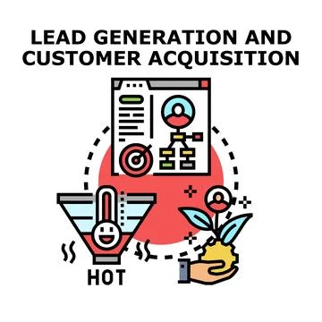 Lead generation customer acquisition process strategy developing Stock-Illustration