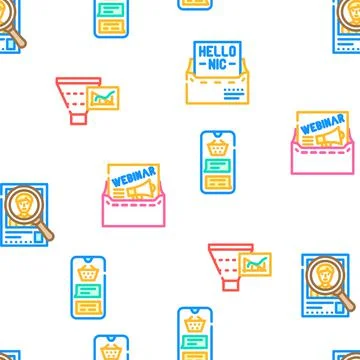 Lead generation customer business vector seamless pattern 스톡 일러스트