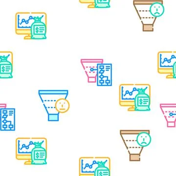 Lead generation customer business vector seamless pattern Illustrazione stock